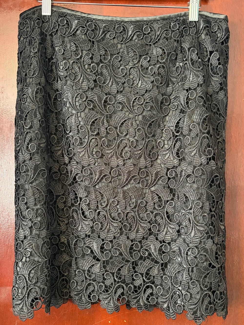 Adrienne Vittadini Black Lace Pencil Skirt